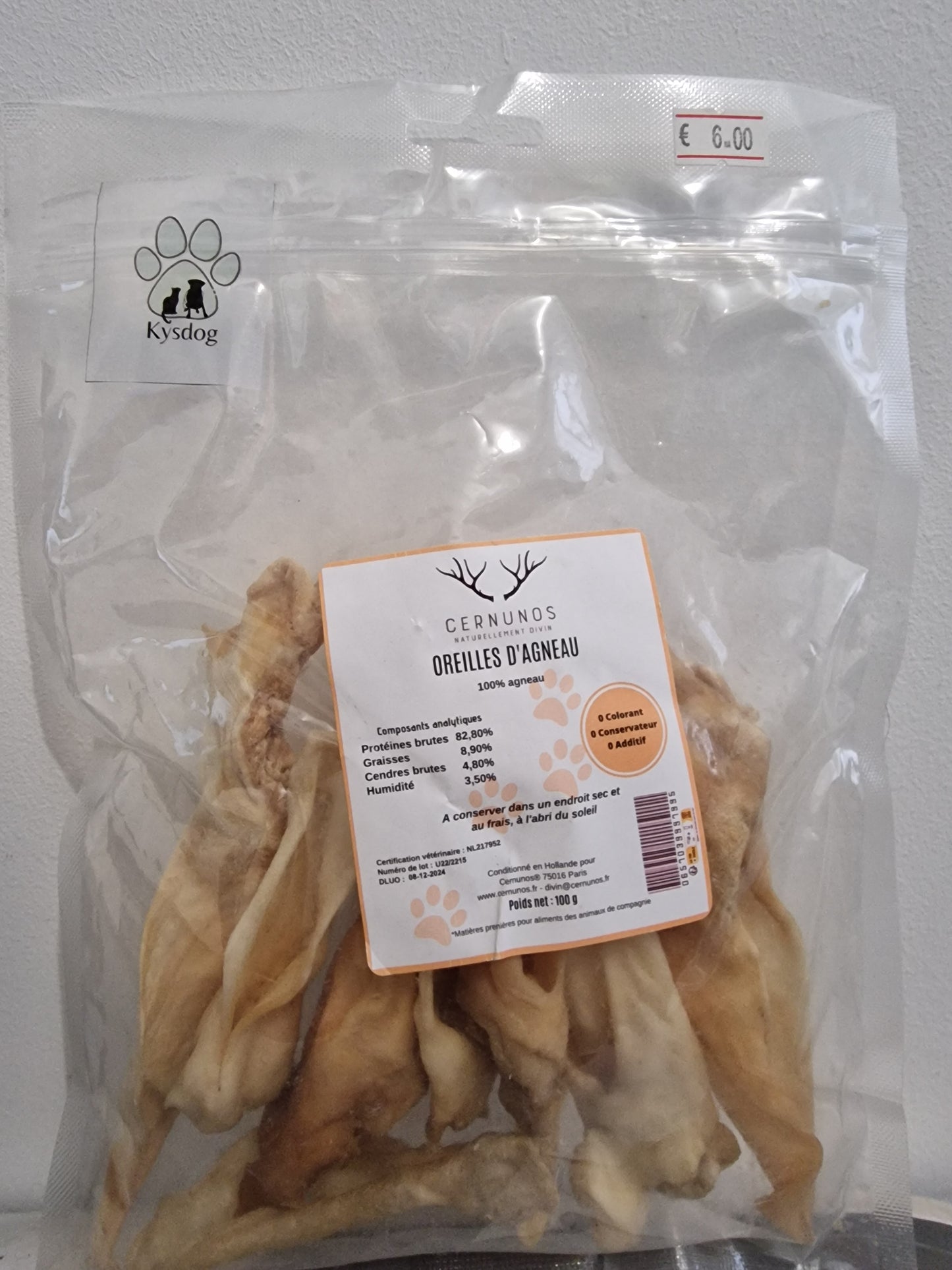 Oreille d'agneau pour chien