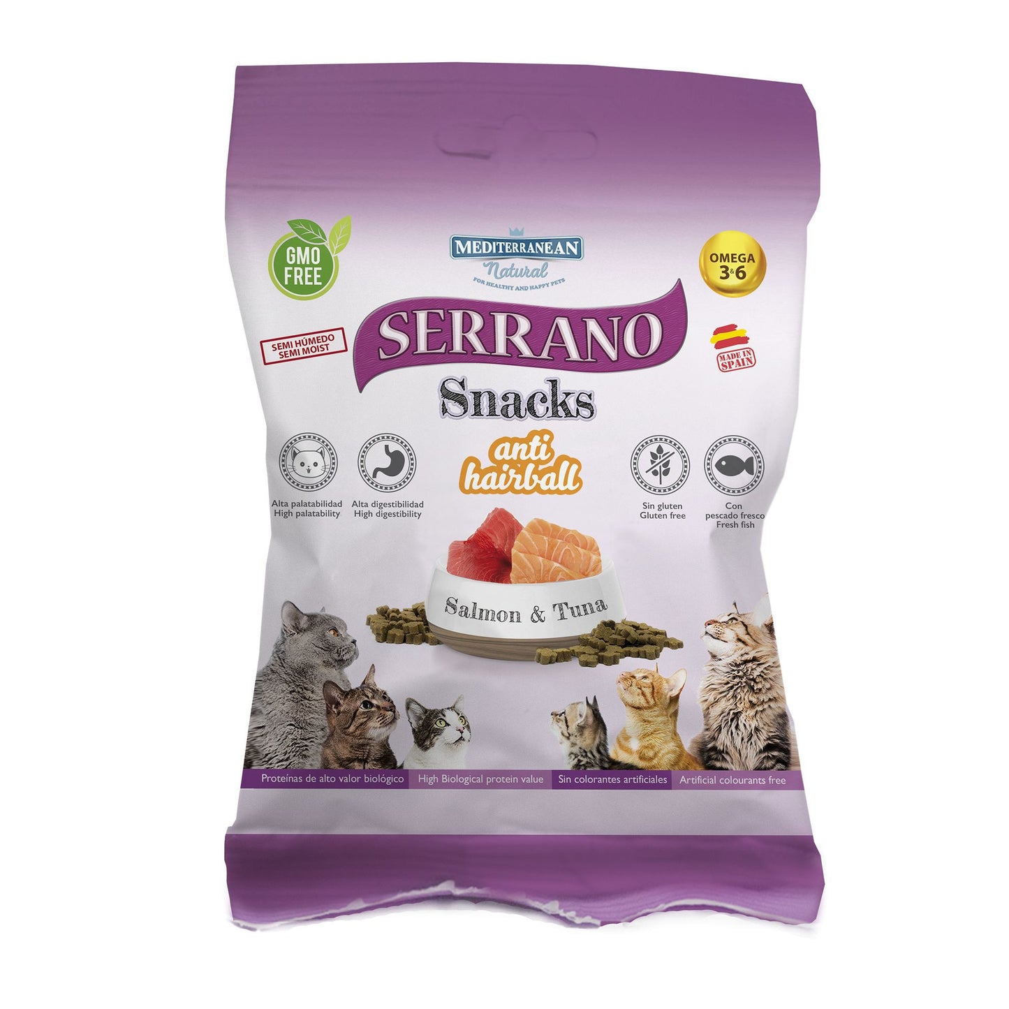 Serrano Snacks au saumon et thon anti boules de poils