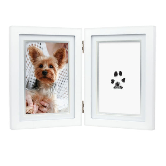Double cadre photo & empreinte de patte encre